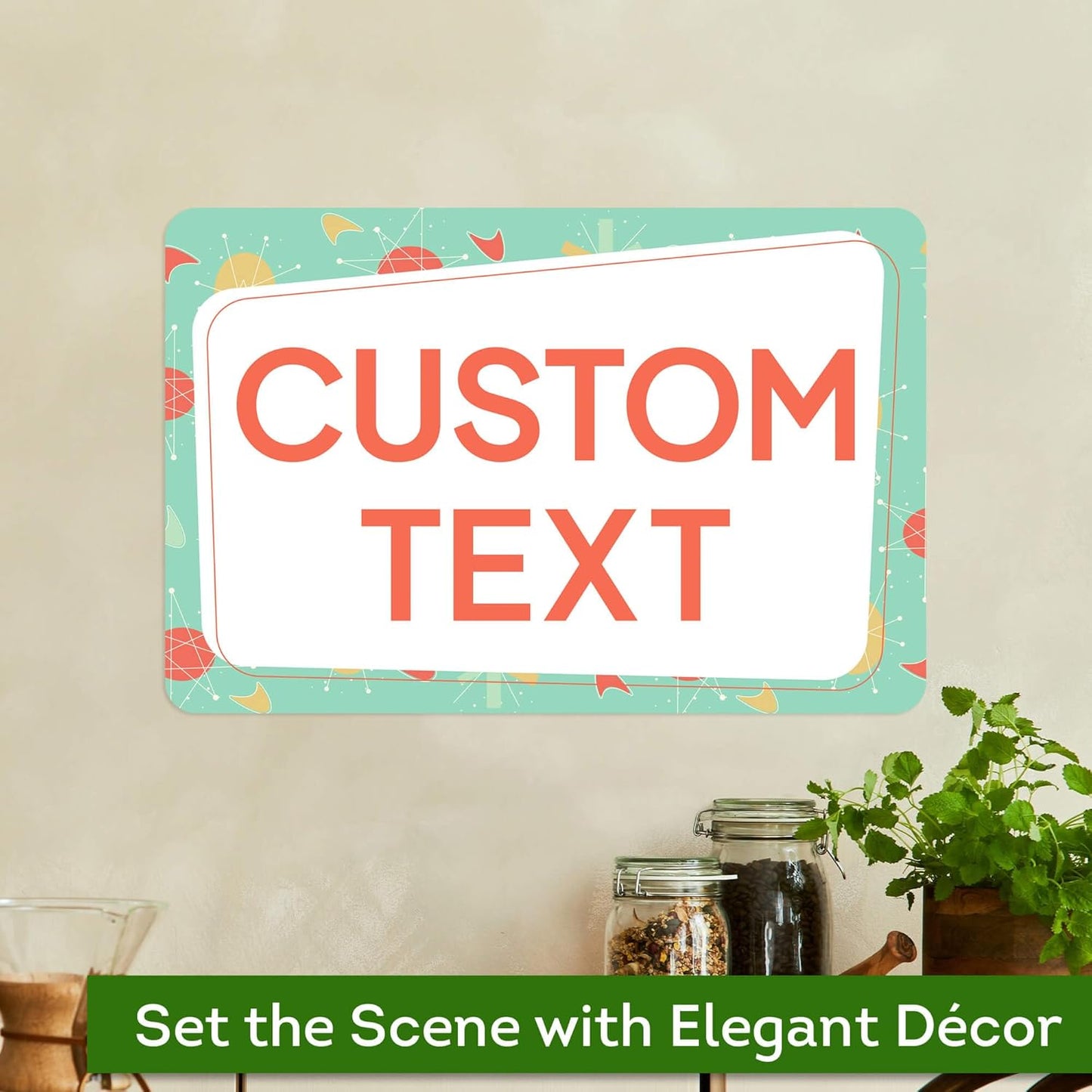 Custom Sign, Custom Street Sign, 11 Font Colors, 13 Font Styles, 4 Hole Options, 22 Sizes, 12x18 Inches, Rust Free DiBound, Fade Resistant, Made in USA by My Sign Center (Mid-Century Modern 2)