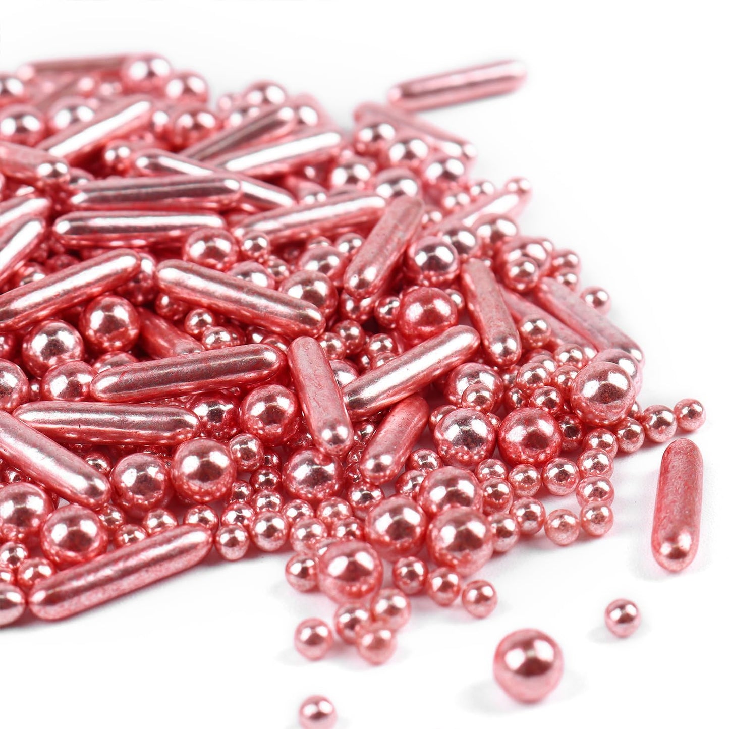 Rose Gold Sprinkles for Cake Decorating 7 Ounces, Rose Pearl Sugar Cupcake Toppings, Cookies, Ice Cream, 7Ounces Cake Decorationss Baking, Perfect for Wedding, New Year’S Eve, Christmas Party