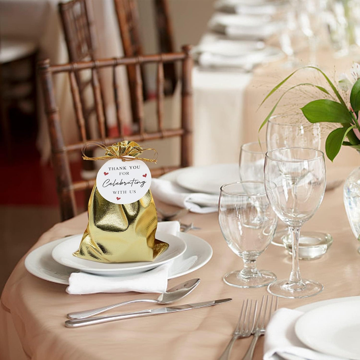 Pack of 100 6"x 8" Heavy Duty Gold Drawstring Organza Jewelry Pouches Wedding Party Christmas Favor Gift Candy Chocolate Bags (Gold, 6"x 8")