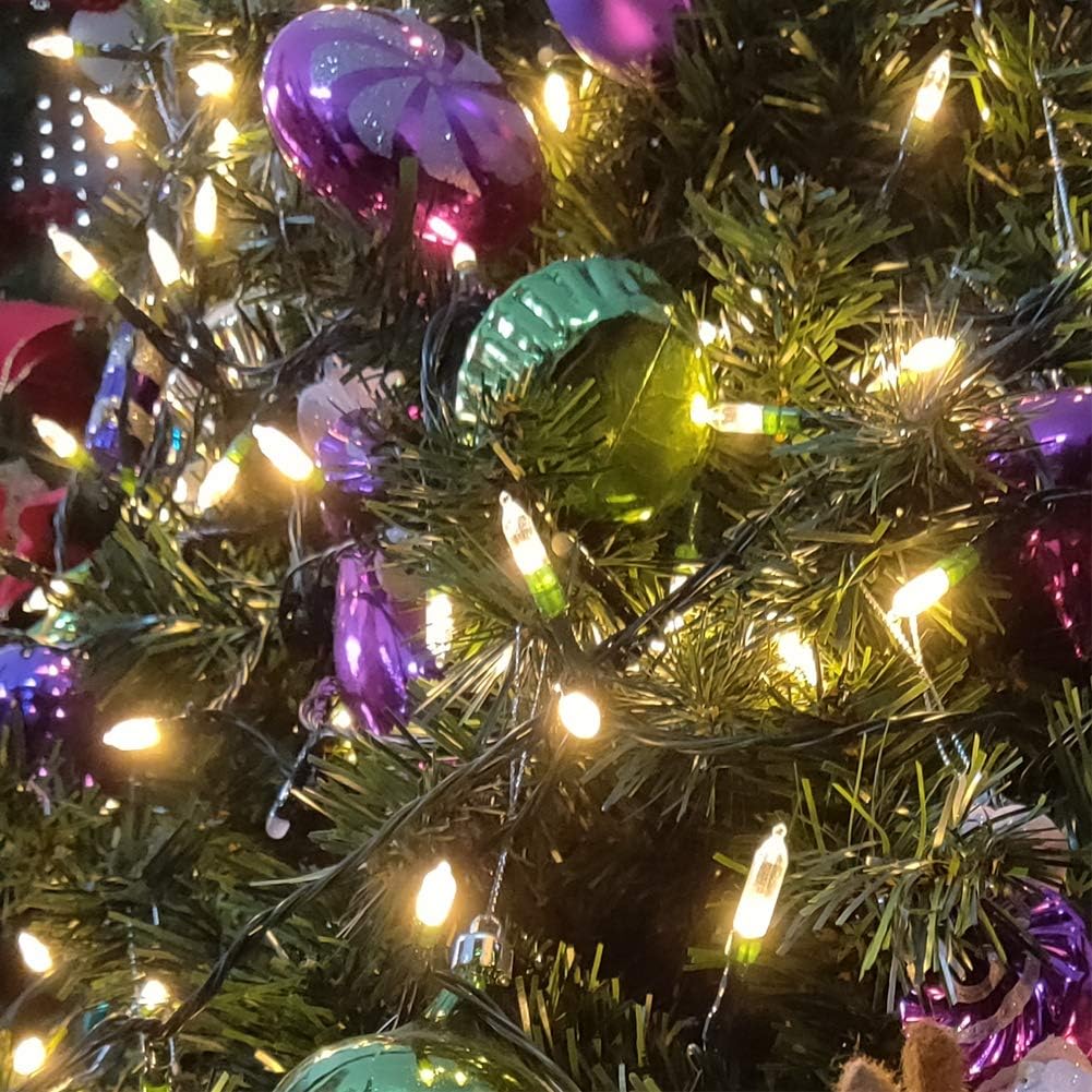 Outdoor String Lights Christmas Lights 50 LED Battery Operated String Lights Fairy Lights for Christmas Tree Wedding Wreath Party Home Garden Indoor, Waterproof, 18ft, Warm White, 2 Pack