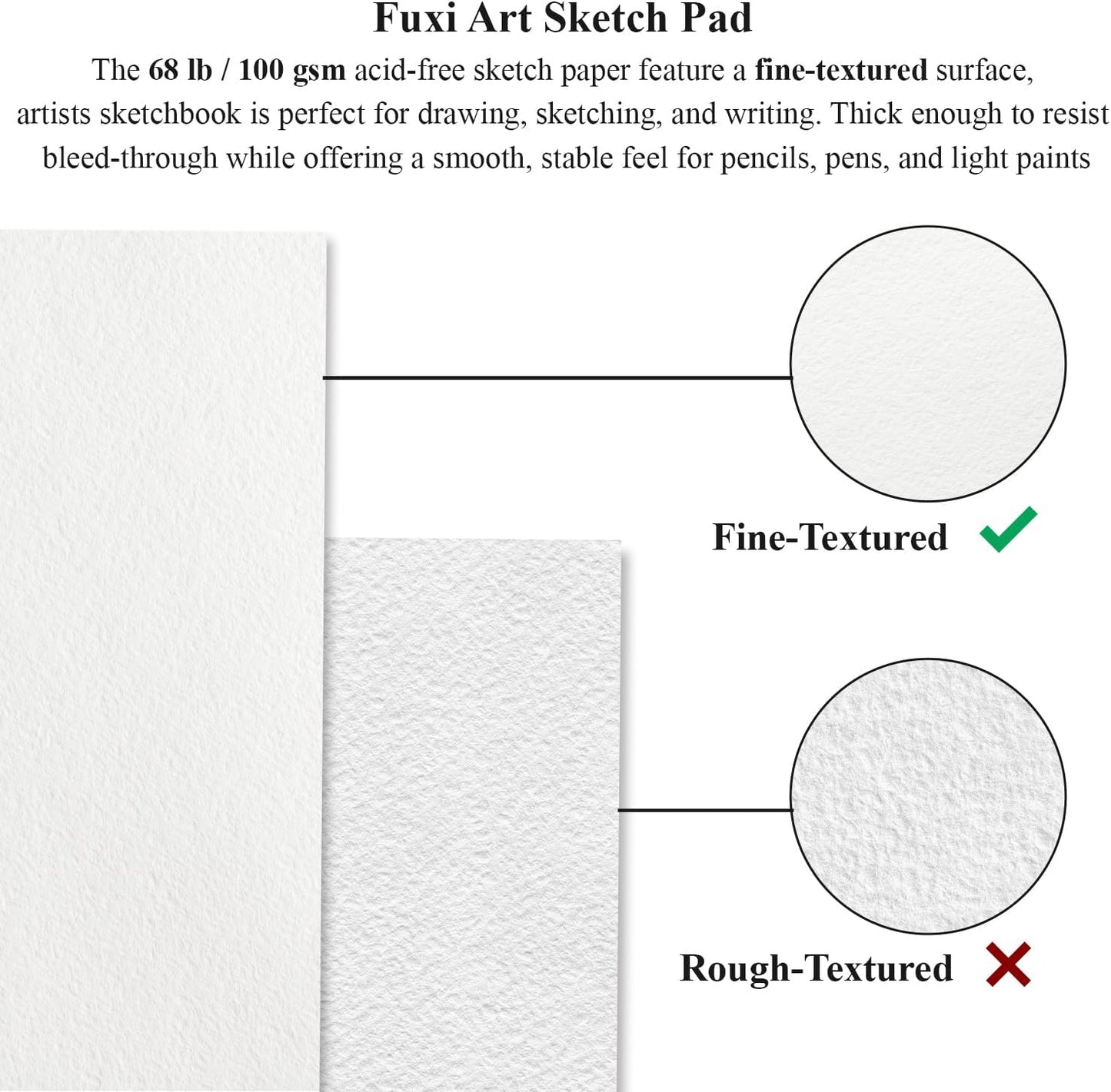 9"X12" Sketch Book Bulk, Top Spiral Bound Sketch Pad, 3 Pack 100 Sheets Each (68lb/100gsm), Acid Free Art Sketchbook Artistic Drawing Painting Writing Paper for Kids Adults Beginners Artists