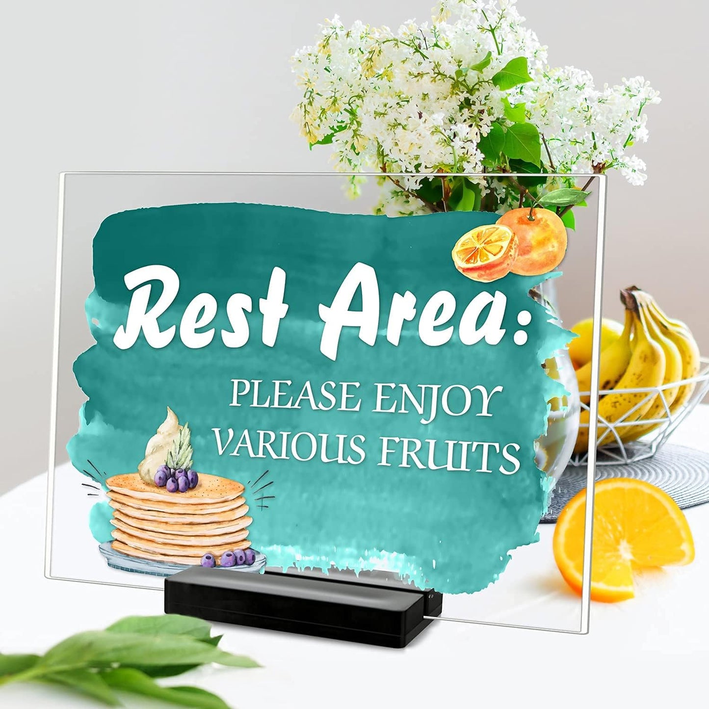 Acrylic Sign Stand | Wedding Sign Holdes, Acrylic Sign Stand with Card Slot, Used for Desktop/Menu Display, 20 Count (Black)