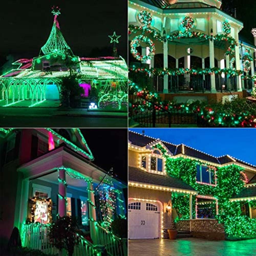 66Ft 200 LED Fairy Lights Plug in, Waterproof with Remote Outdoor 8 Modes Christmas Lights Bedroom Decor, Twinkle Light with Timer for Bedroom St. Patrick's Day Easter Christmas Decorations (Green)