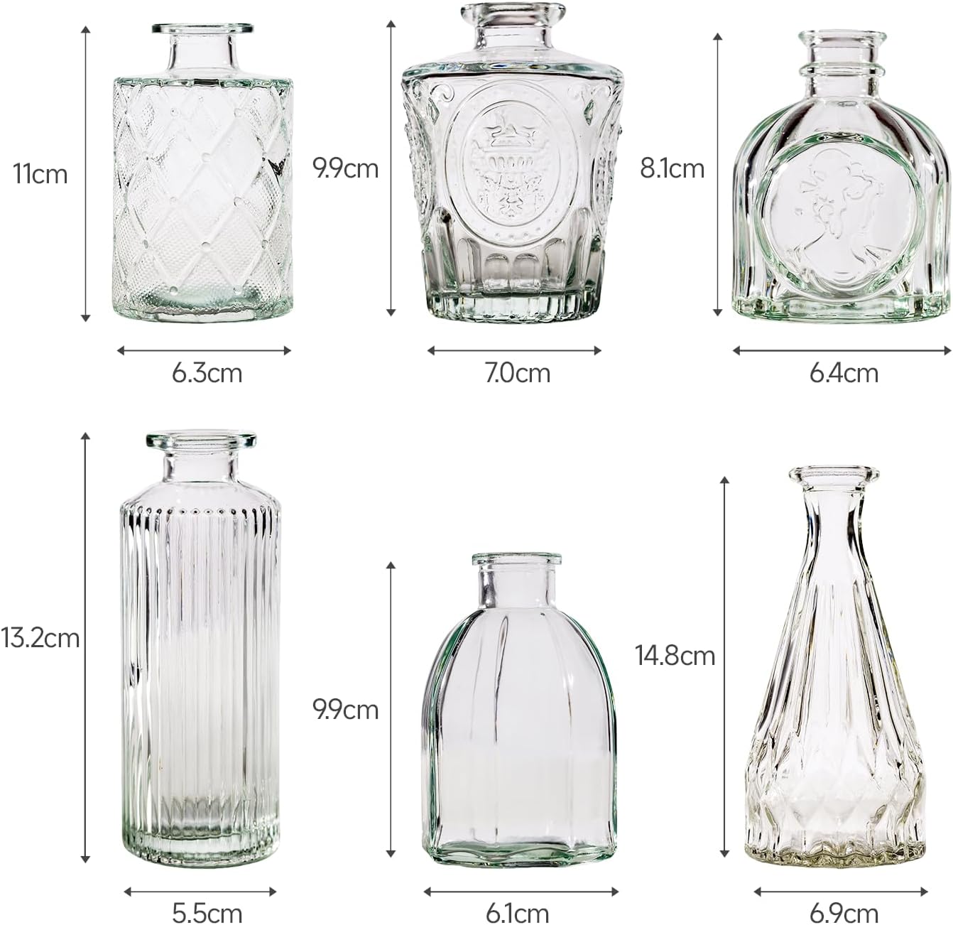 12 Pcs Bud Vase Set, Vases for Centerpieces, Cute Glass Bud Vases in Bulk, Small Vases for Flowers, Mini Vase Set for Wedding Decorations, Home Table Flower Décor