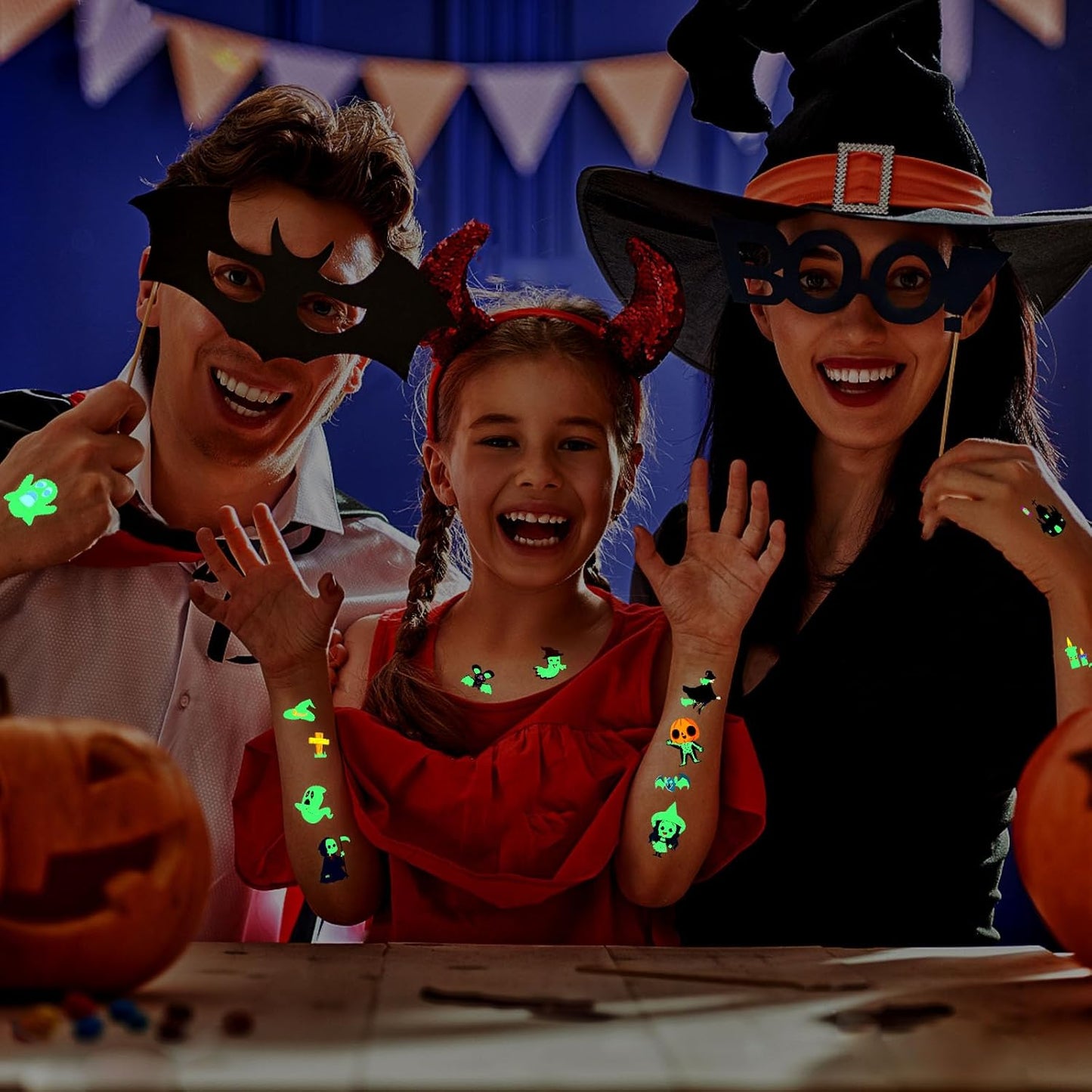 Luminous Halloween Temporary Tattoos for Kids,Bulk Halloween Party Favors-360Pcs Glow Halloween Fake Tattoos for Boys and Girls,Halloween Decorations,Games Gift Prizes for Kids,Goodie Bag Fillers