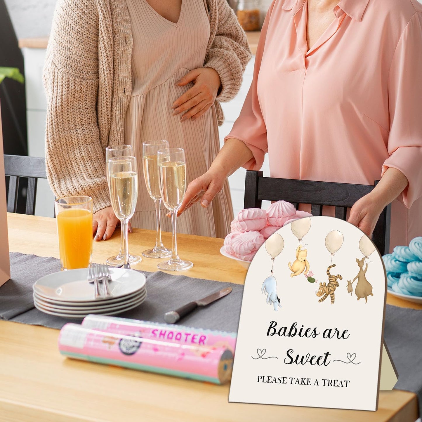 Winnie The Pooh Baby Shower Decoration Sign - Classic Pooh Babies are Sweet Please Take A Treat - 9 * 11IN