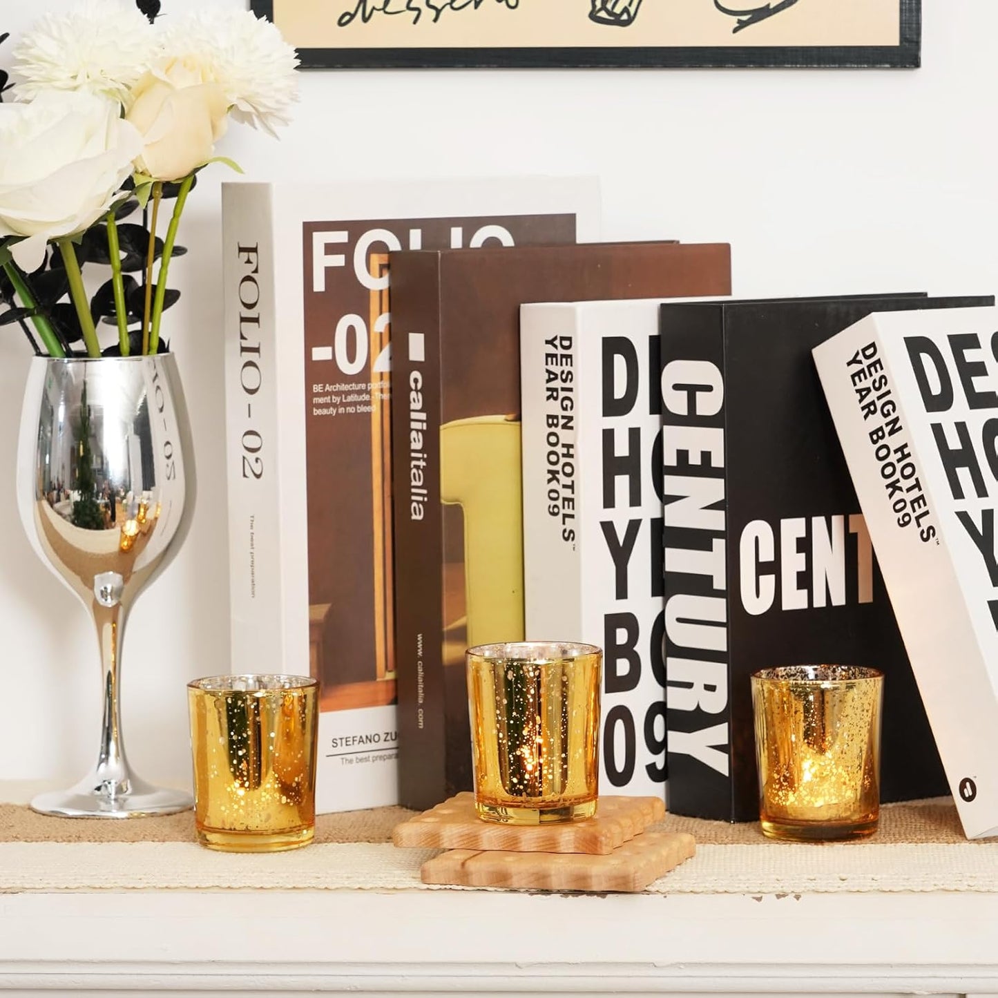 Homemory 36 Pcs Gold Votive Candle Holders, Mercury Glass Candle Holder, Tealight Candle Holders for Table Centerpieces, Baby Shower, Party, Anniversary, Wedding, Home Decor, Halloween, Christmas