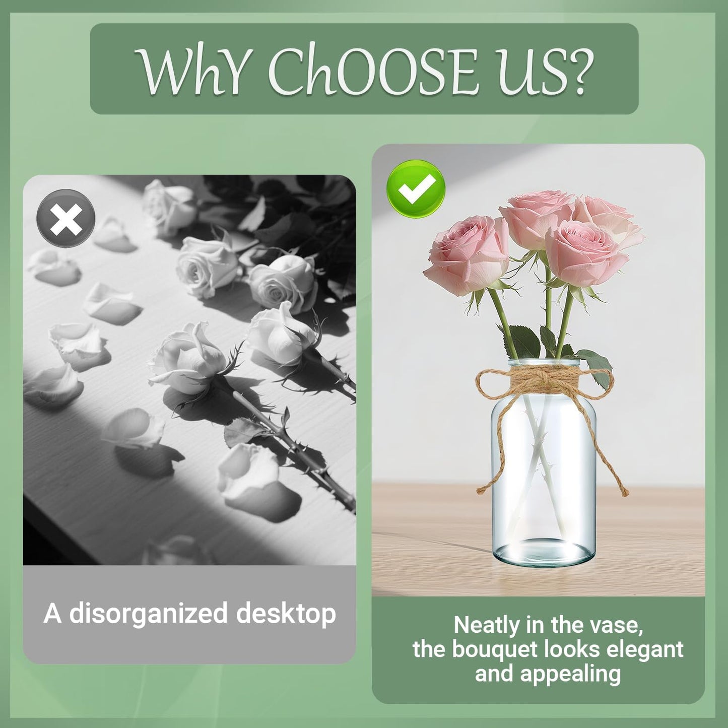 12PCS Transparent Glass Flower Vases for Centerpieces Boho Cylinder Bud Vases in Bulk Mason Jars for Weddings, Parties & Vintage Home Decor(Transparent 12)