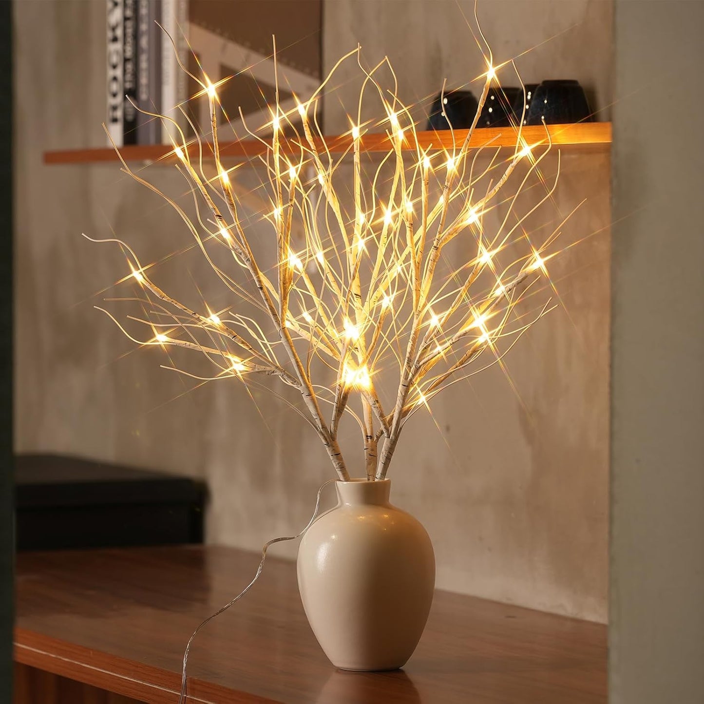 Lighted Artificial Birch Branch Tree Fairy Lights Holiday Decor,3PK 19.7in 48 LED;USB Powered,Warm White Branch with Lights for Christmas Holiday Wedding Party Decoration,Timer