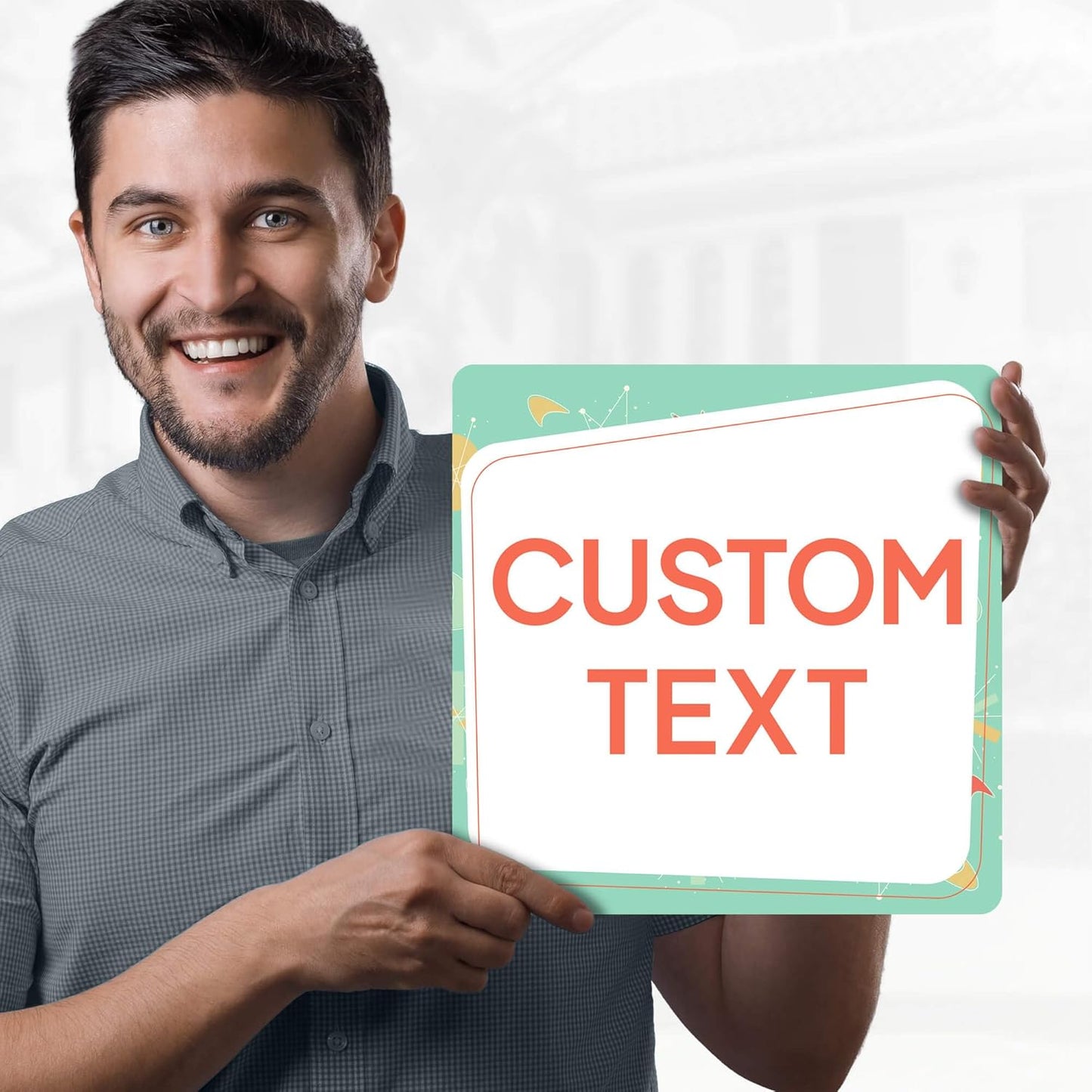 Custom Sign, Custom Street Sign, 11 Font Colors, 13 Font Styles, 4 Hole Options, 22 Sizes, 12x12 Inches, Rust Free DiBound, Fade Resistant, Made in USA by My Sign Center (Mid-Century Modern 2)