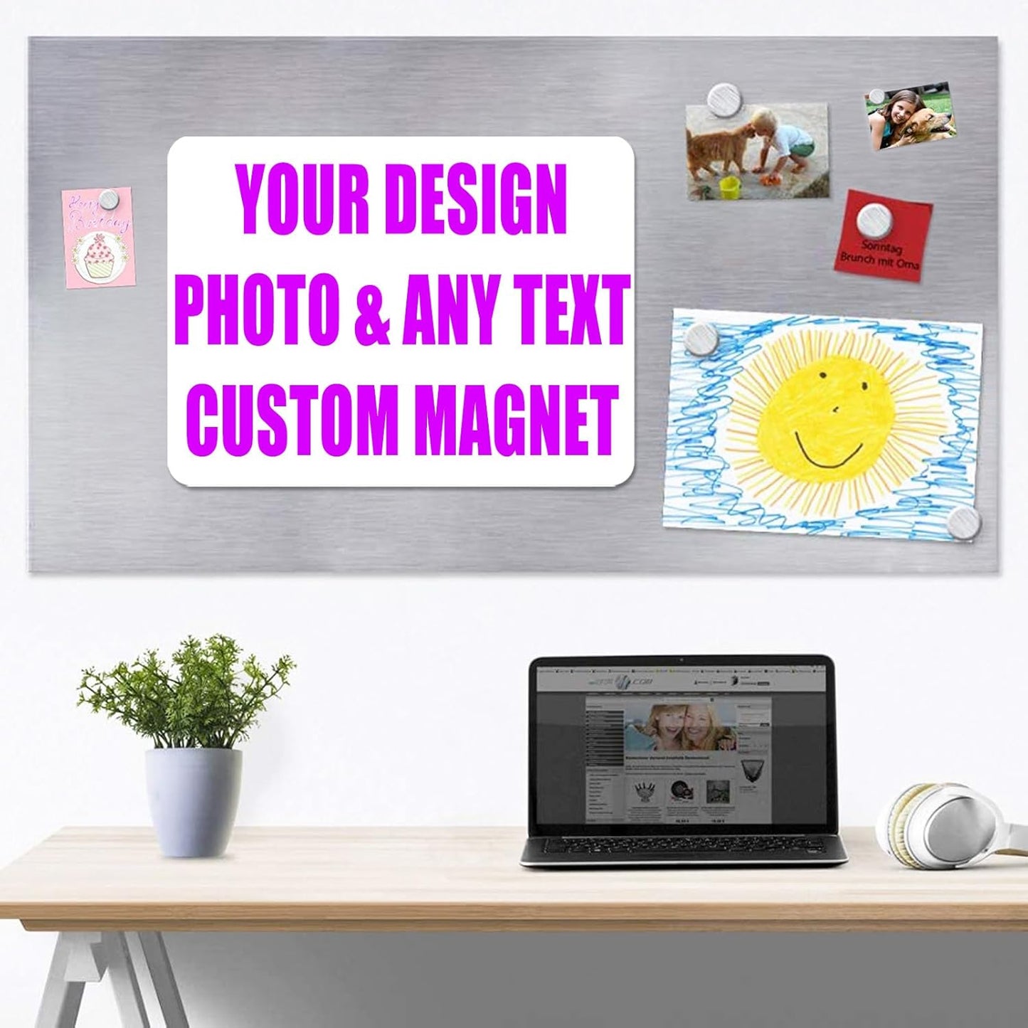 KETABAO – 6" Add Your Image Create Circle Photo Magnets - Photo Fridge, Storage Cabinet and Car Decoration Magnets