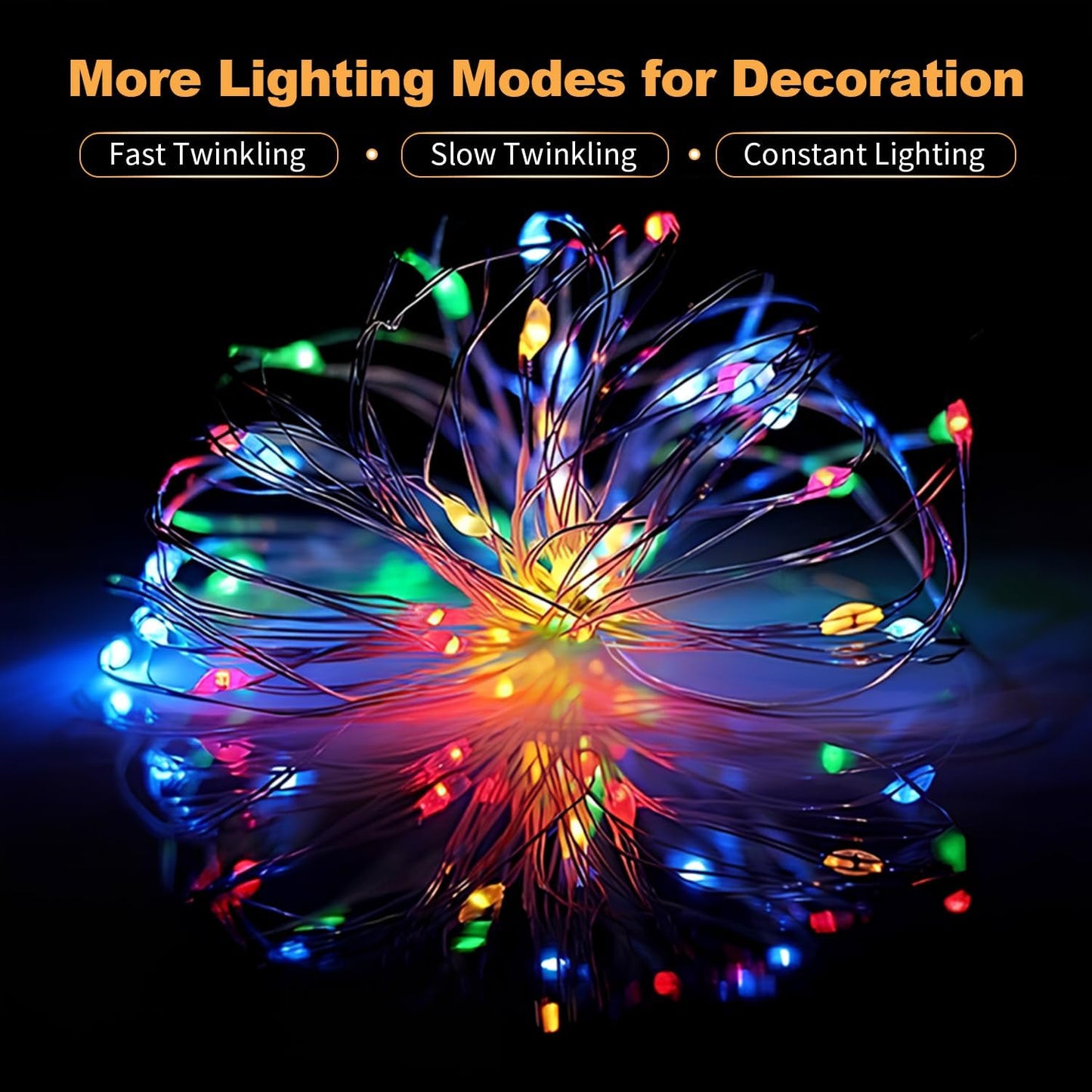 20 Pack Multi-Color LED Fairy Lights Battery Operated,7FT 20 LED Waterproof Mini Twinkle String Lights Battery Powered for Christmas Mason Jars Party,Multicolor