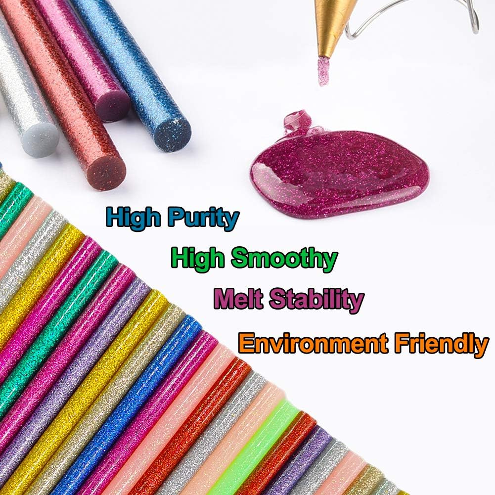 Glitter Hot Glue Sticks for Hot Glue Gun 14 Colors 84 Pack Bulk Colored Glitter Glue Stick for Mini Glue Gun Sticks 7mm 100mm Mini Glue Sticks for DIY Art Craft Repair Colored Hot Glue Gun Sticks