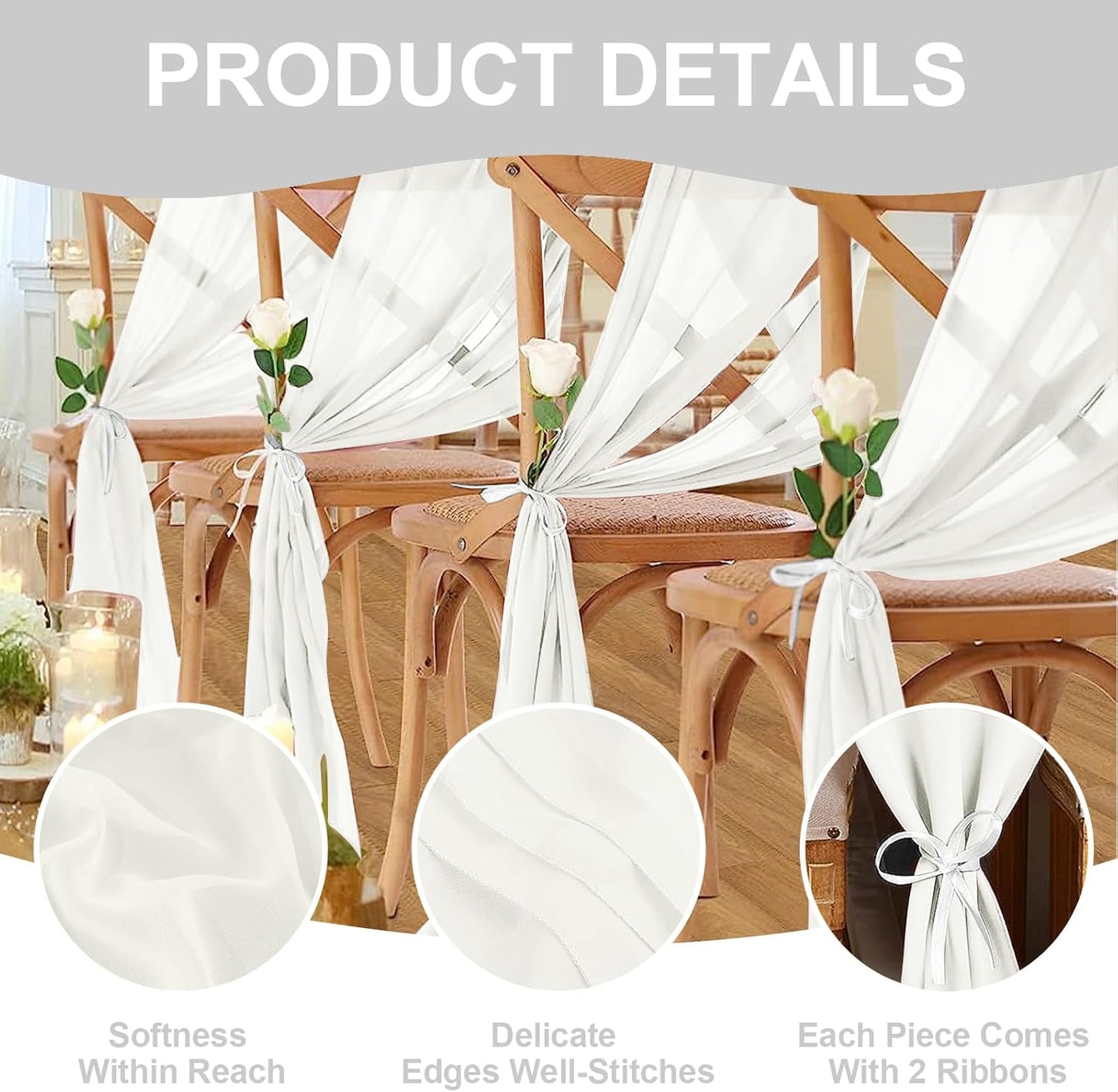 10 Pack 10ft White Chiffon Table Runners Wedding Table Runner Sheer Romantic Tulle Table Runner for Christmas Wedding Bridal Tea Party Baby Shower Birthday Party Table Decorations(120 x 12 in)