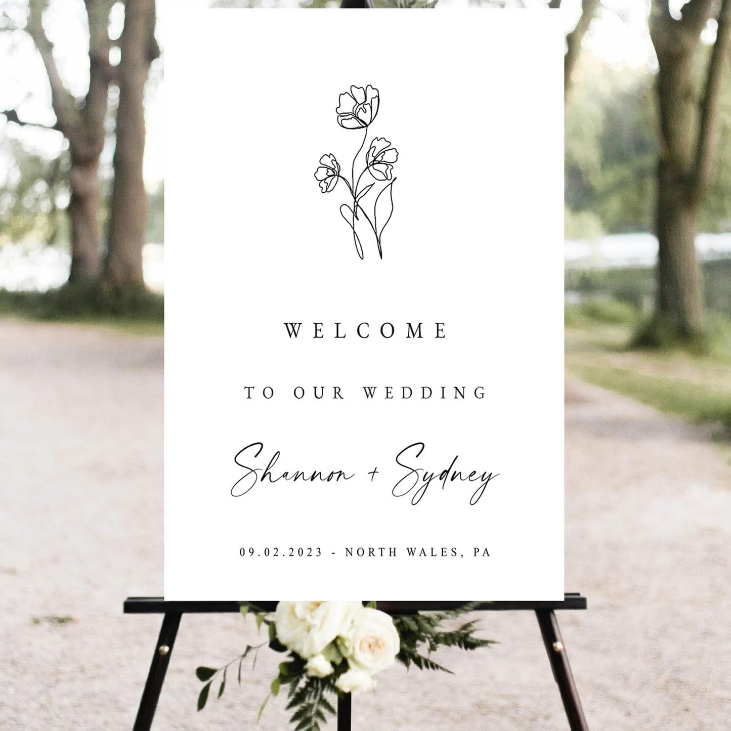 Botanical Minimalist Wedding Fine Art Wedding Welcome Signs, Welcome Sign Wedding, Customized Wedding Welcome Sign