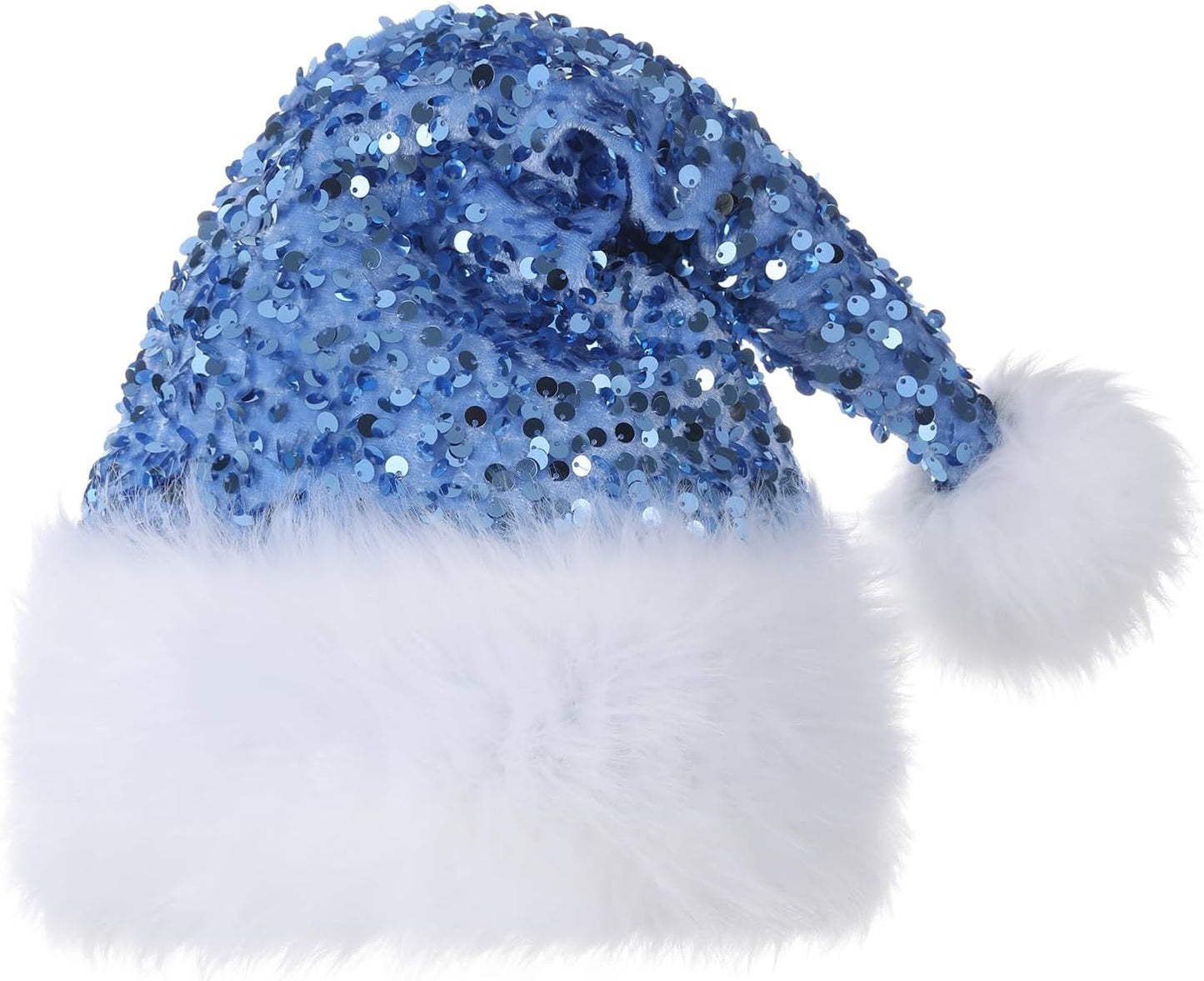 Personalized Sequin Santa Hat for Adults, Red Glitter Christmas Party Hat, Xmas Halloween New Year Holiday Headwear