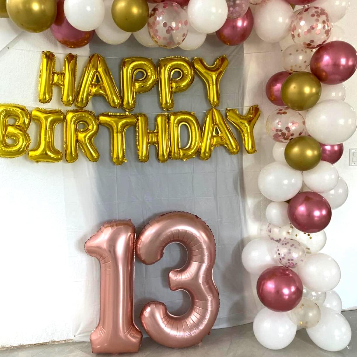 Rose Gold Number 3 Balloon for Girls, 40 Inch Large Number 0-9 Foil Mylar Helium Digital Balloons Set for Women Birthday Graduation Anniversary New Year Wedding Party Decorations Celebration Supplies