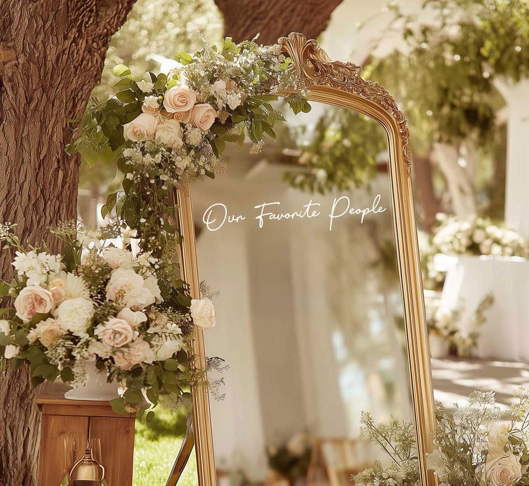 Our Favorite People Seating Chart Decal Wedding Seating Chart Header Decal for Mirror Our Favorite People Welcome Sign Wedding Welcome Vinyl (White, Width 17")