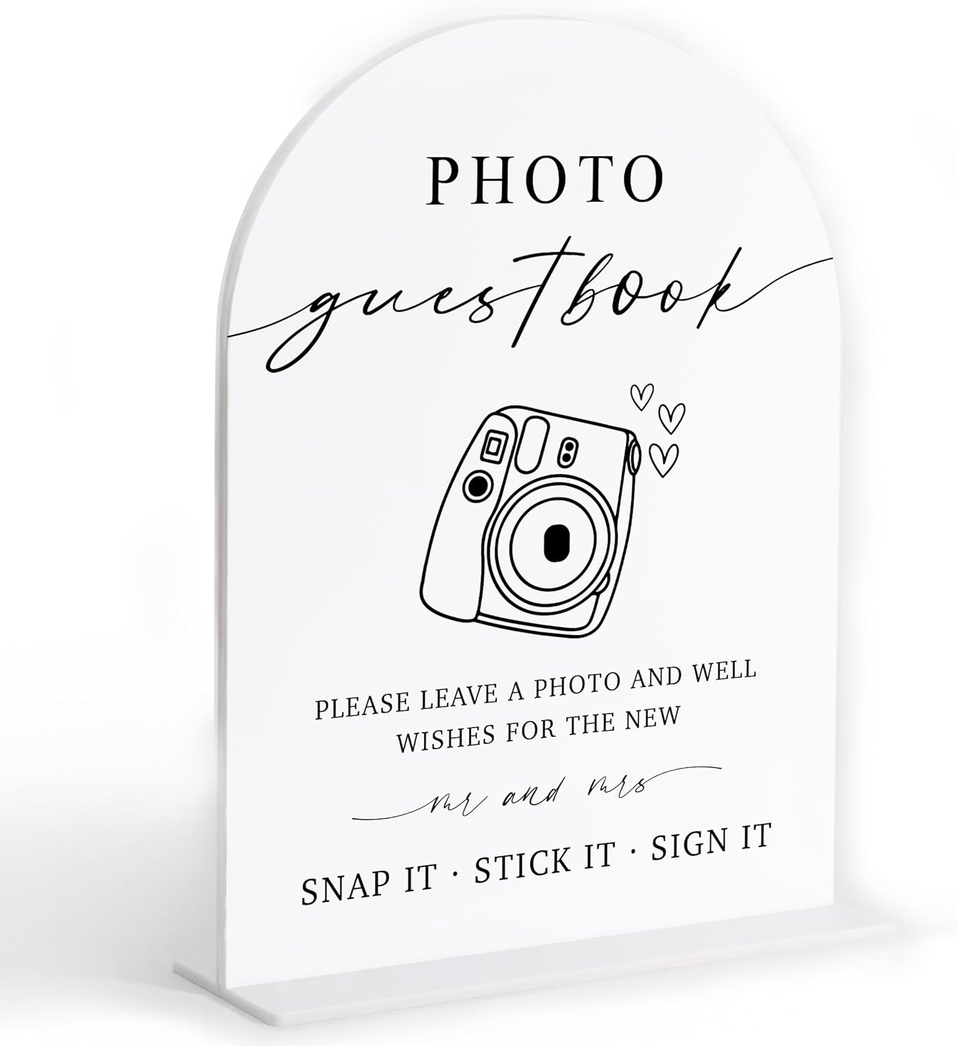 Photo Guest Book Sign, White Arch Acrylic Wedding Sign, Wedding Guest Book Alternative, Bridal Shower Decor, Engagement Party Decor, Centerpiece Table Decorations Party for Bride and Groom-24