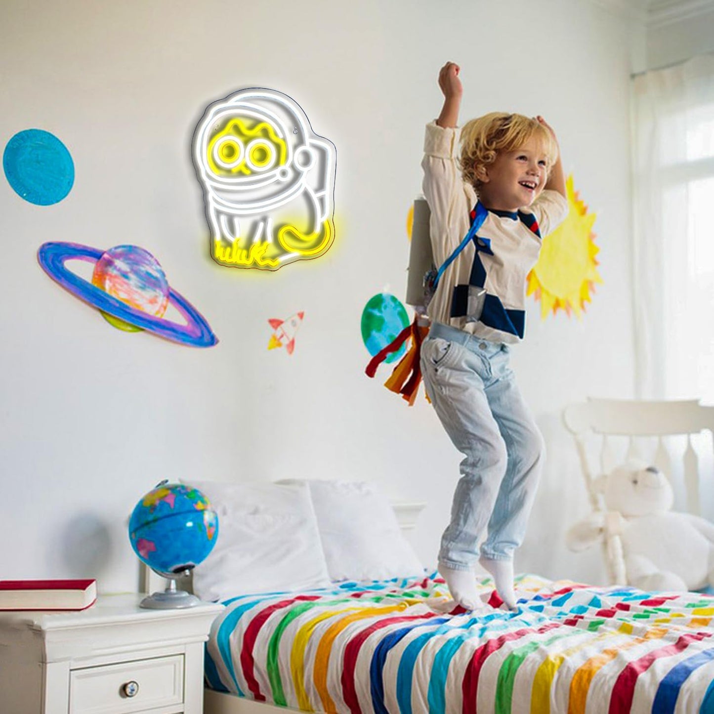 Astronaut Cat Neon Sign Led Neon Lights for Wall Decor Bar Light Up Signs for Bedroom Home Beer Bar Club Man Cave Wedding Birthday Party Decorations Gifts