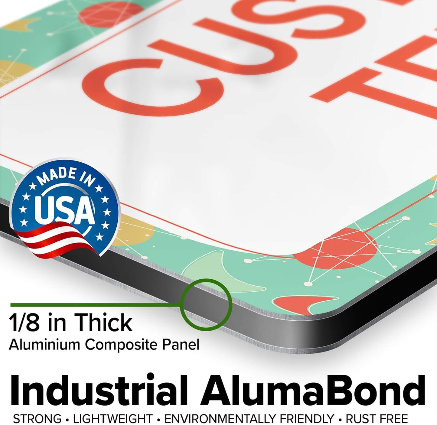 Custom Sign, Custom Street Sign, 11 Font Colors, 13 Font Styles, 4 Hole Options, 22 Sizes, 9x18 Inches, Rust Free DiBound, Fade Resistant, Made in USA by My Sign Center (Mid-Century Modern 2)