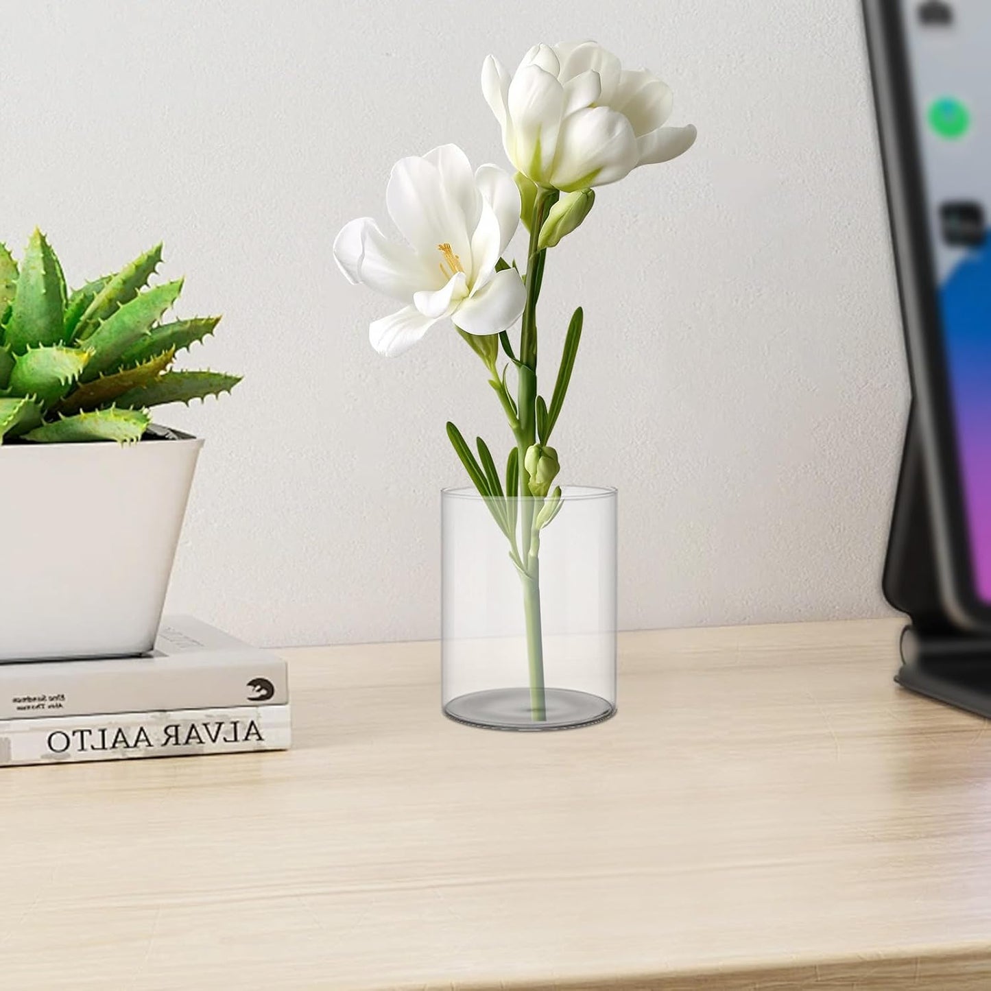 24 Pcs 4 Inch Tall Glass Vases Bulk Clear Cylinder Flower Vases Transparent Candle Holder for Wedding Centerpieces Home Decoration Dinners Party Event