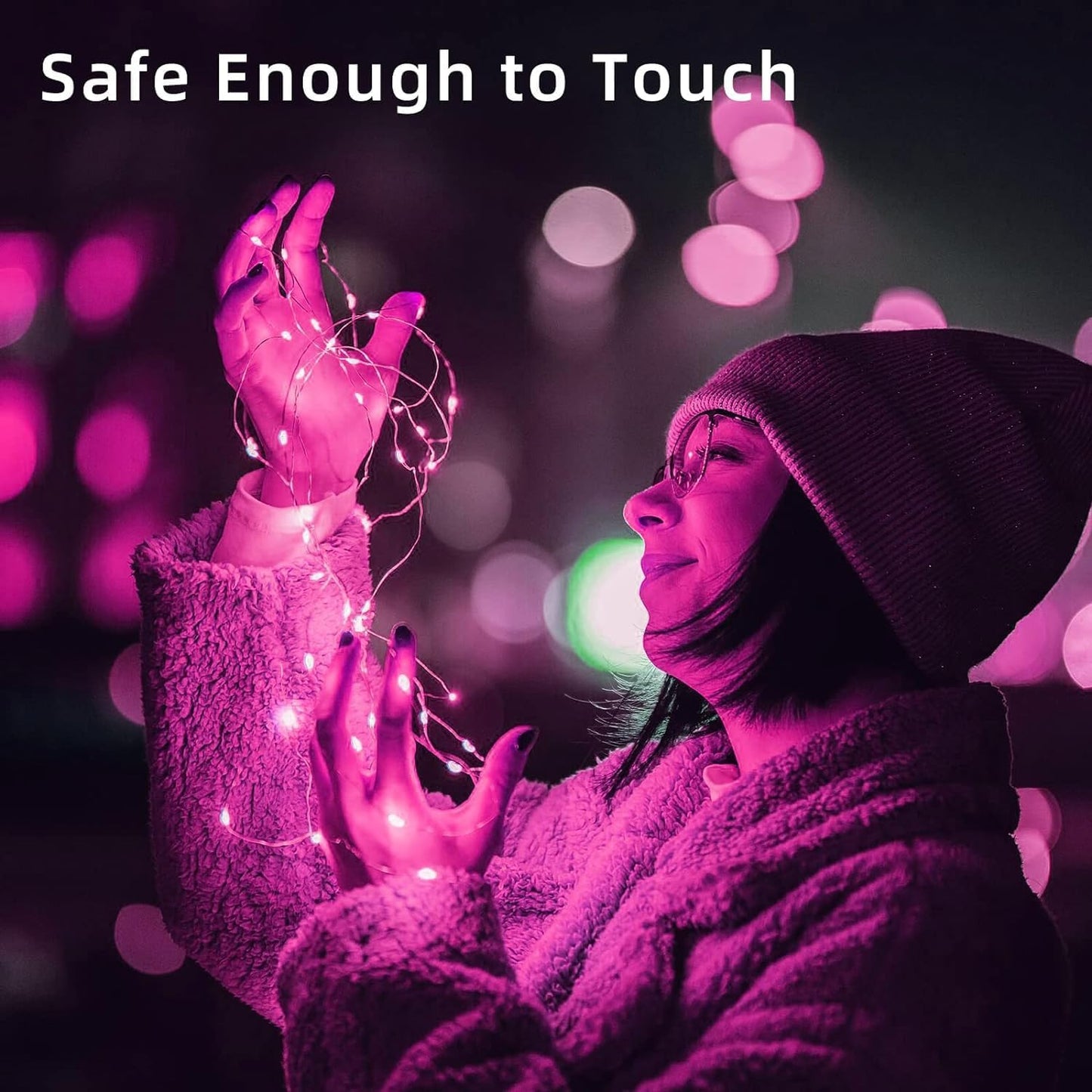 LAMPHOME 6 Pack Fairy Lights Battery Operated String Lights 6.6ft 20 Led Mason Jar Lights Waterproof Silver Wire Light Fireflies DIY Party Wedding Christmas Decoration(6 Pack,Pink)