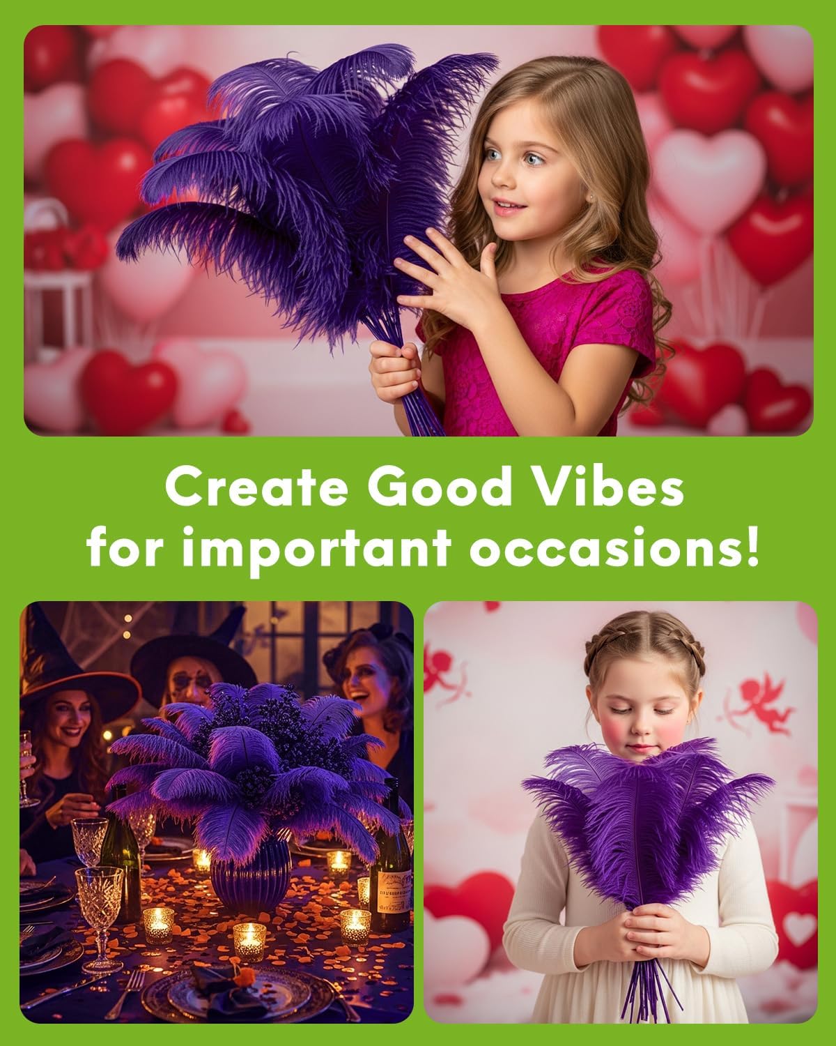 NEWONG 30pcs Purple Ostrich Feathers Natural Bulk 8-10inch(20-25cm) Vase Craft Wedding Home Party Centerpieces Christmas Day Decoration