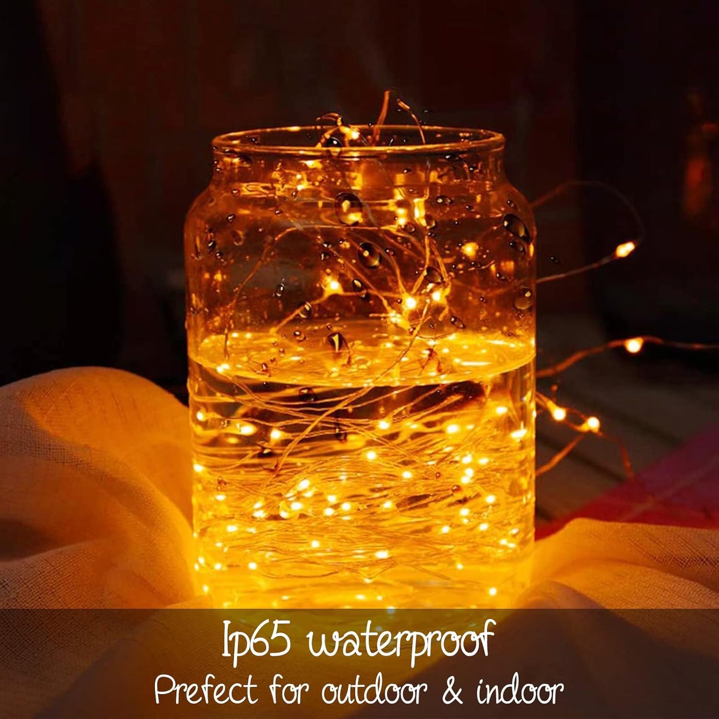 24 Pack LED Fairy Lights Battery Operated 7Ft 20Led Warm White Mini String Lights Waterproof Christmas Lights for Mason Jars Bedroom DIY Party Wedding Christmas Decor