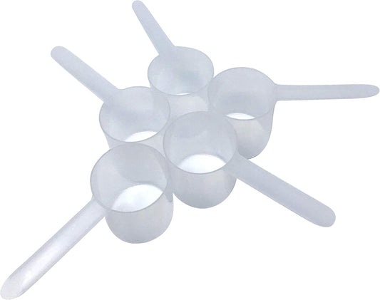 70 mL (2.37 Oz. | 4.73 Tablespoon) Long Handle Scoop for Measuring Coffee, Pet Food, Grains, Protein, Spices and Other Dry Goods (Pack of 5)