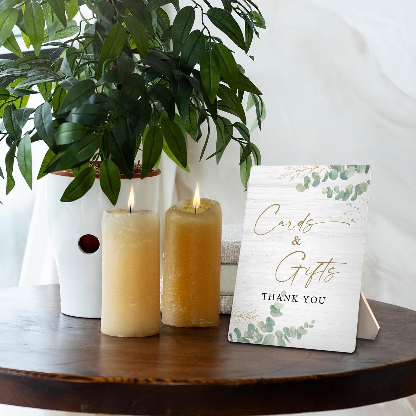 Cards & Gifts Sign, Wedding Party Decorations for Reception, Cards & Gifts Wooden Stand Signs 5x7 Inch for Wedding, Thank You Table Sign