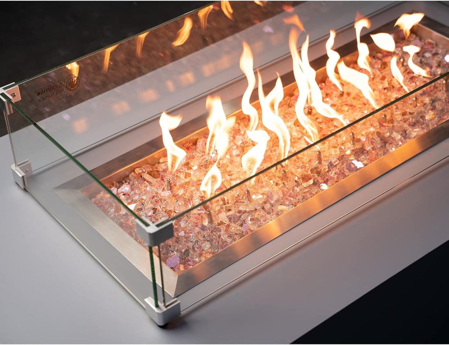 Stanbroil 10-Pound Reflective Tempered Fireplace Glass and Fire Pit Glass, Rose Gold, 1/4-Inch