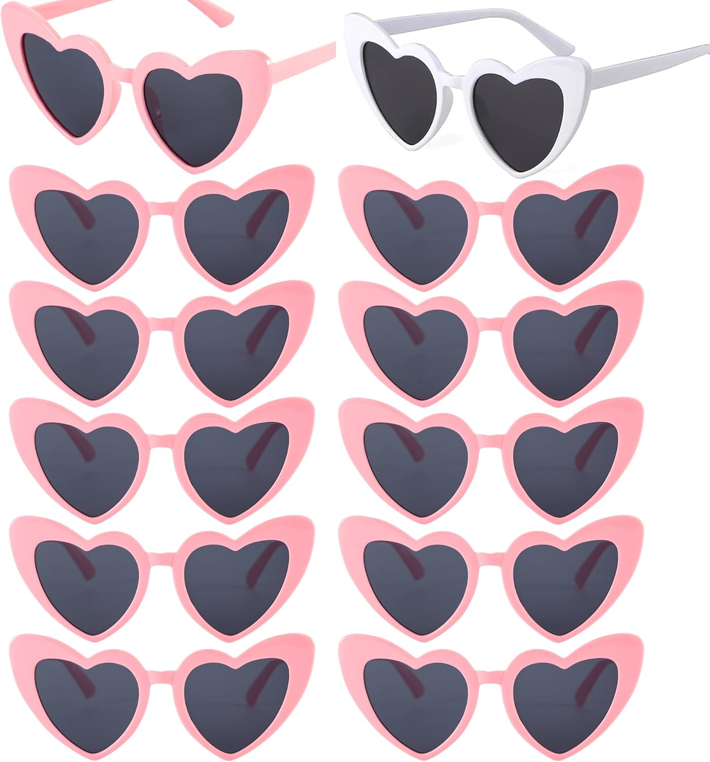Bachelorette Party Favor Sunglasses 6 Pack,Retro Cat Eye Heart Sunglasses for Women,Bridesmaid Proposal Gifts