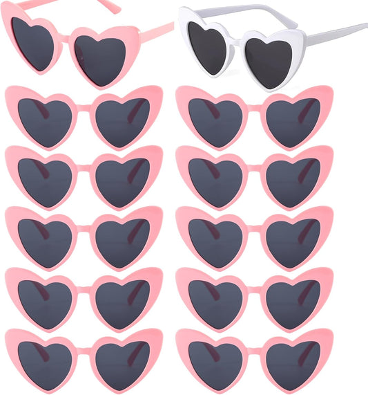 Bachelorette Party Favor Sunglasses 6 Pack,Retro Cat Eye Heart Sunglasses for Women,Bridesmaid Proposal Gifts