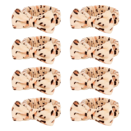 Semato Leopard Spa Headband Bachelorette Party Favor Set Skincare Headbands for Women Gifts and Party Supplies (leopard)
