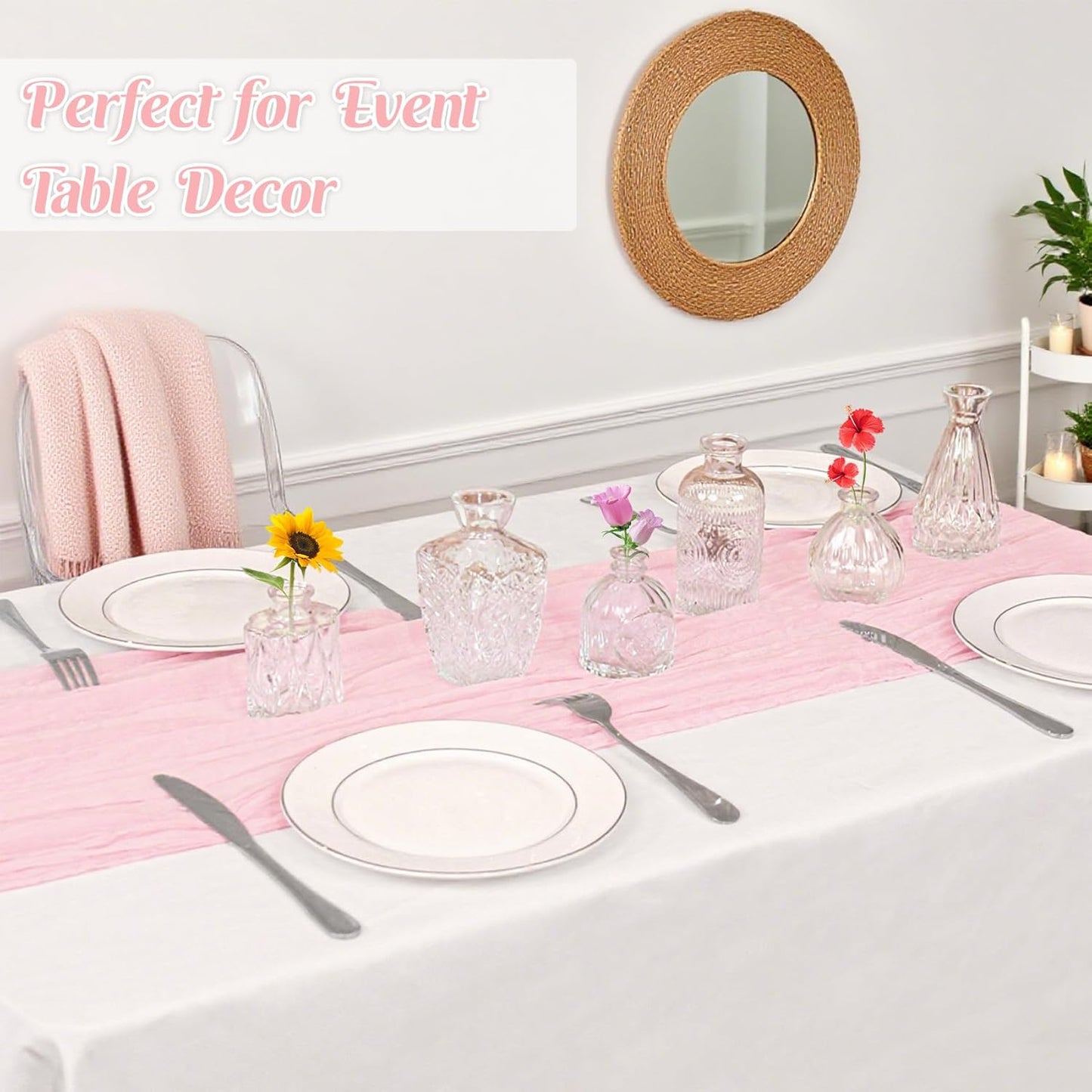 24Pcs Glass Bud Vase Set,Small Flower Vase for Tables Centerpieces Decor, Mini Vintage Clear Vase for Home,Wedding,Party Decorations（24 Pcs，Clear）