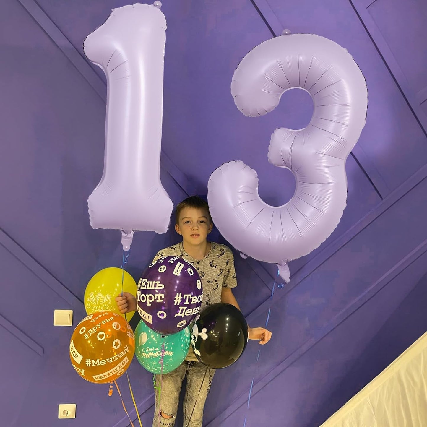 Number Balloons 10 Pastel Purple, 40 Inch Lavender Mylar Foil Number 1 & 0 Balloons for Girls 10th Birthday Balloons, Large Light Purple Helium 10 Balloons for Women 10th Anniversary Party Decorations