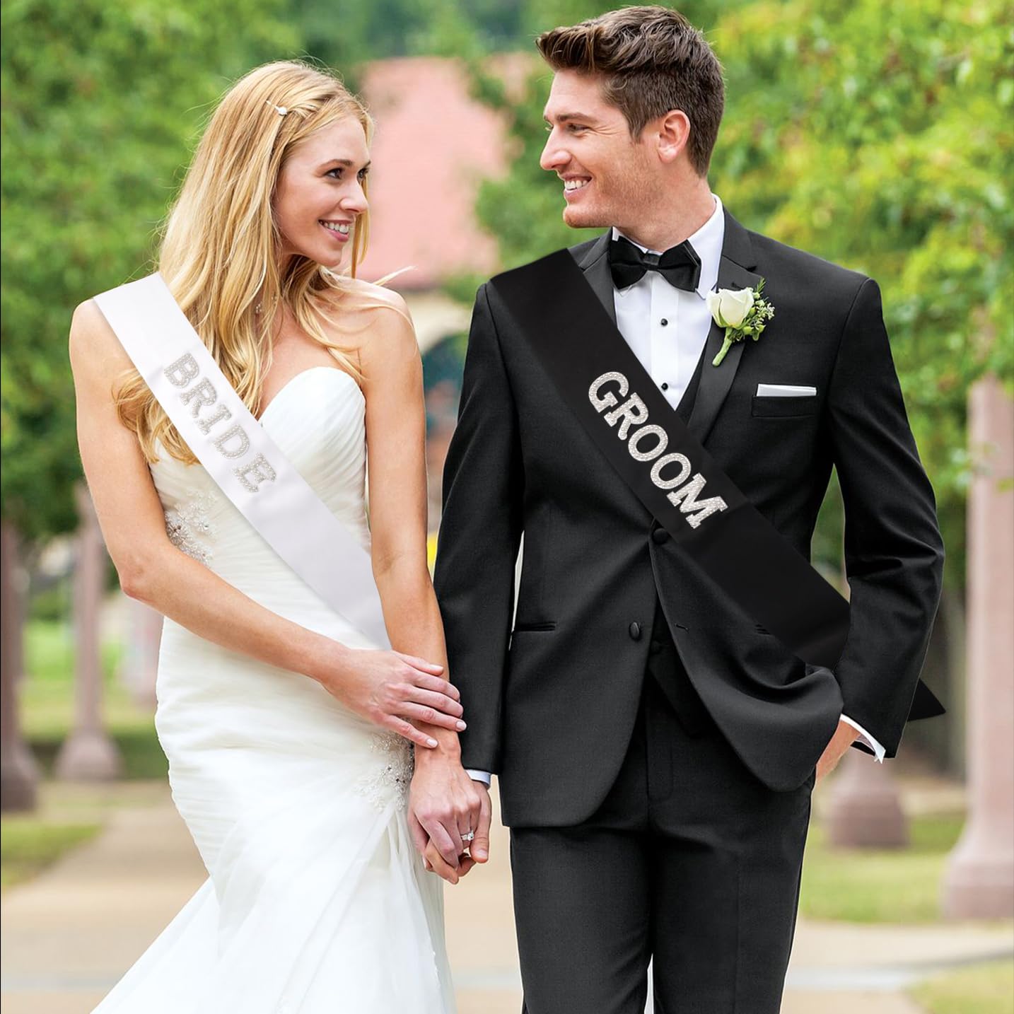 Yxiang Groom Sash,Bachelorette Party Sash,Groomie Sash Bridal Shower Gift Wedding Party Decorations Pearls Rhinestones Sashes Bridal Shower Gift