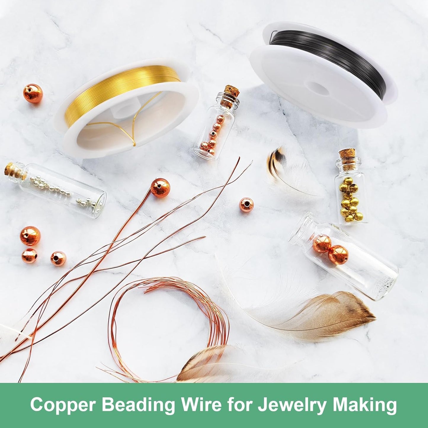 0.5 mm/24 Gauge Copper Wire for Jewelry Making, 20.3FT Copper Beading Craft Wire for Jewelry/Weaving/DIY Crafting/Planting, Color-Retaining [6.2M, Rose Gold]
