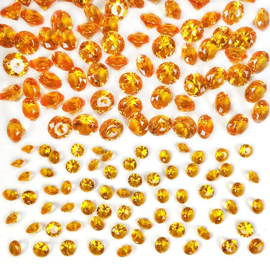 HappyFiller 720 PCS Mix 20mm,10mm Orange Acrylic Diamonds Gems Sparkling Fake Gemstones Rhinestones Jewel for Fall Vase Fillers,Halloween Autumn Decoration,Thanksgiving Table Reception Confetti,Crafts