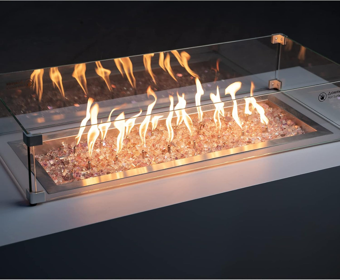 Stanbroil 10-Pound Reflective Tempered Fireplace Glass and Fire Pit Glass, Rose Gold, 1/2-Inch