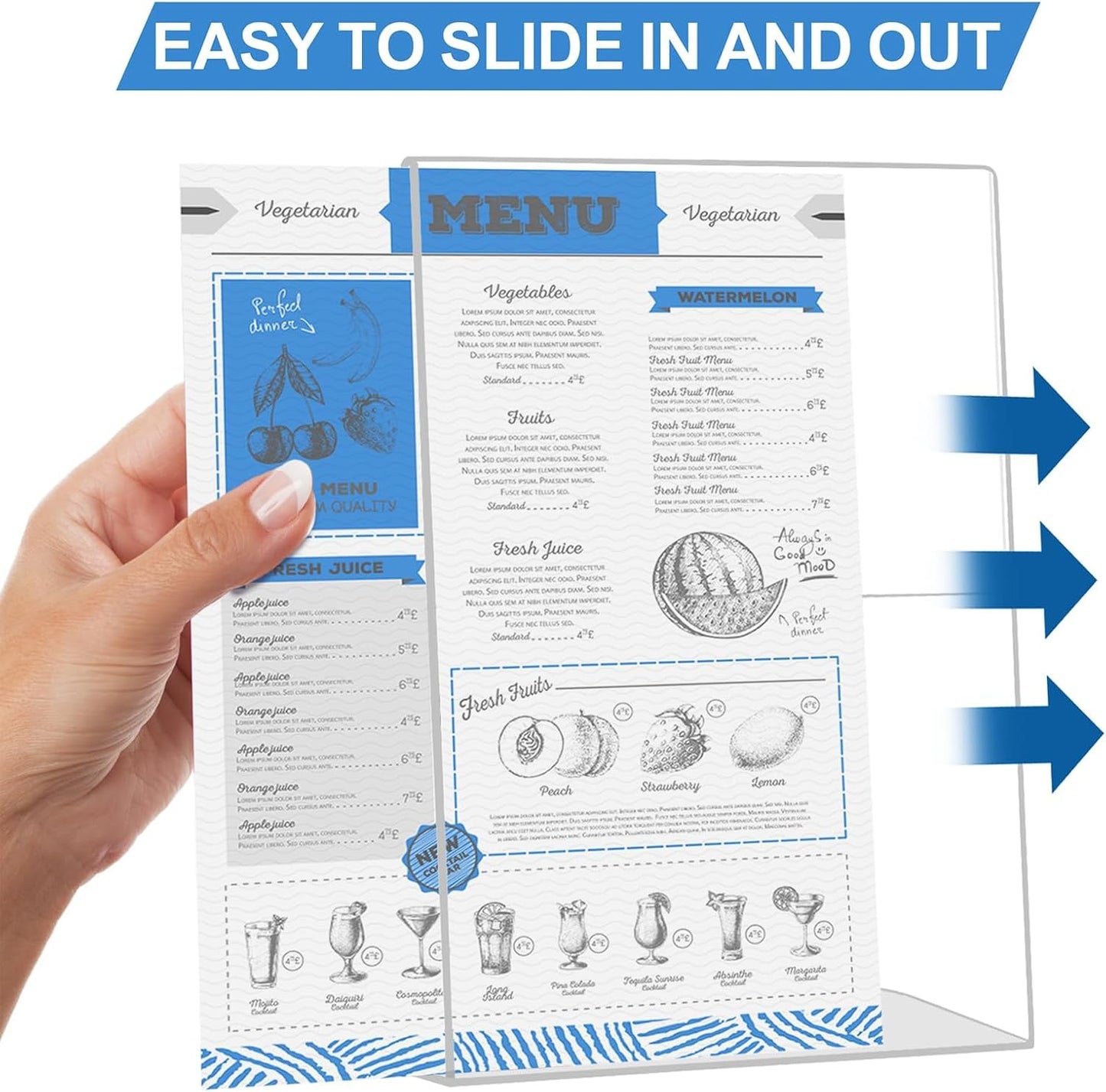 EHWINE 6 Pack 4 x 6 Acrylic Sign Holder, Clear Plastic Signs Display Stand, Vertical Slanted Back Paper Holder Stand up Table Top Sign Holders Flyer Stand Frames Suitable for Office Business Store