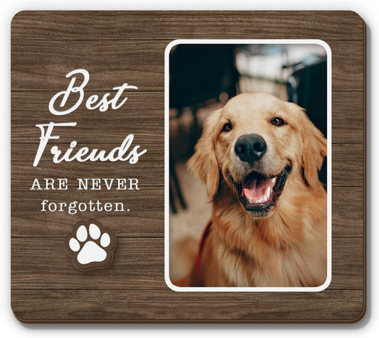 Magnetic Picture Frames - BEST FRIENDS ARE NEVER FORGOTTEN - Pet Memorial Gifts for Loss of Dog Cat - Sympathy Gift for Women Men - Dog Cat Bereavement Remembrance - Fridge Magnetic Frames