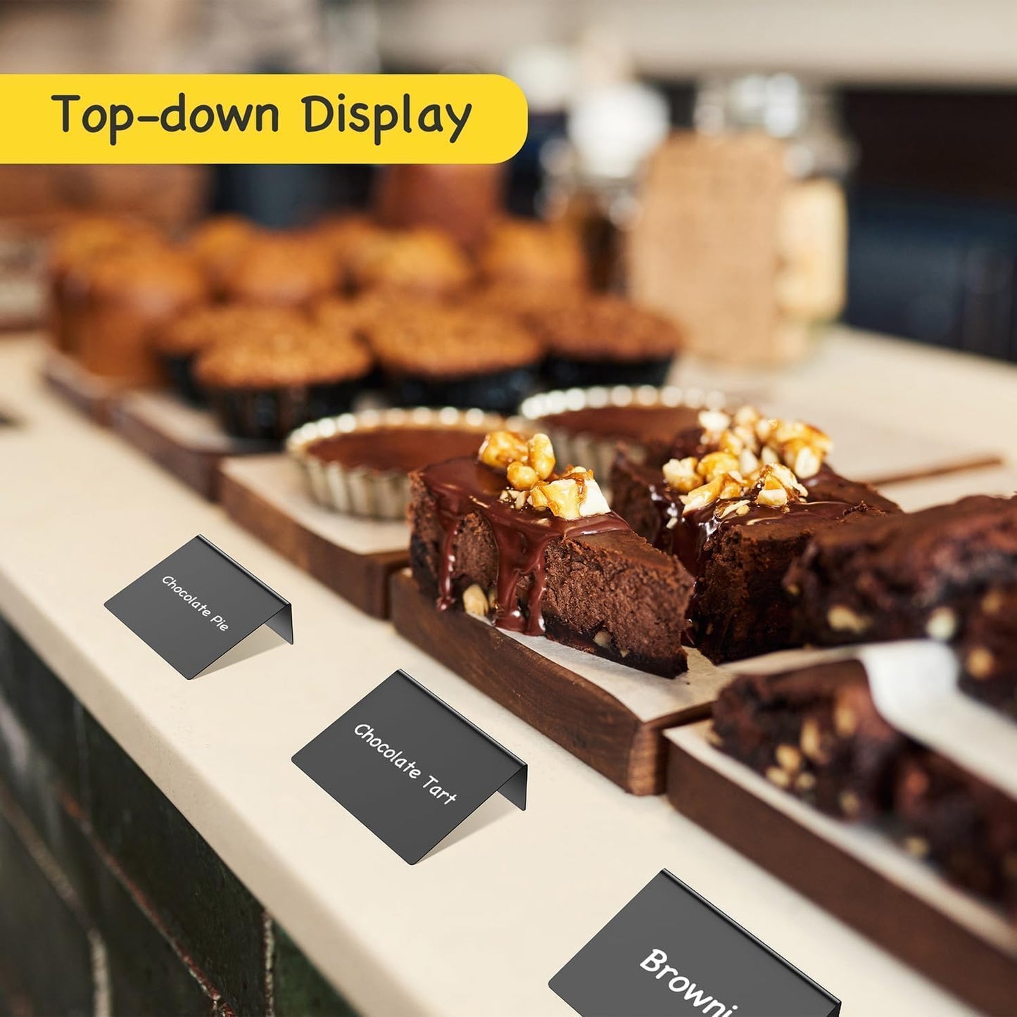 PigPotParty 18 Pcs 4"x3" Mini Food Labels for Party Buffet - Mini Chalkboard Signs for Food Display - Food Labels - Table Name Tags - Wedding Place Cards - Include 2 Wet Erase Markers