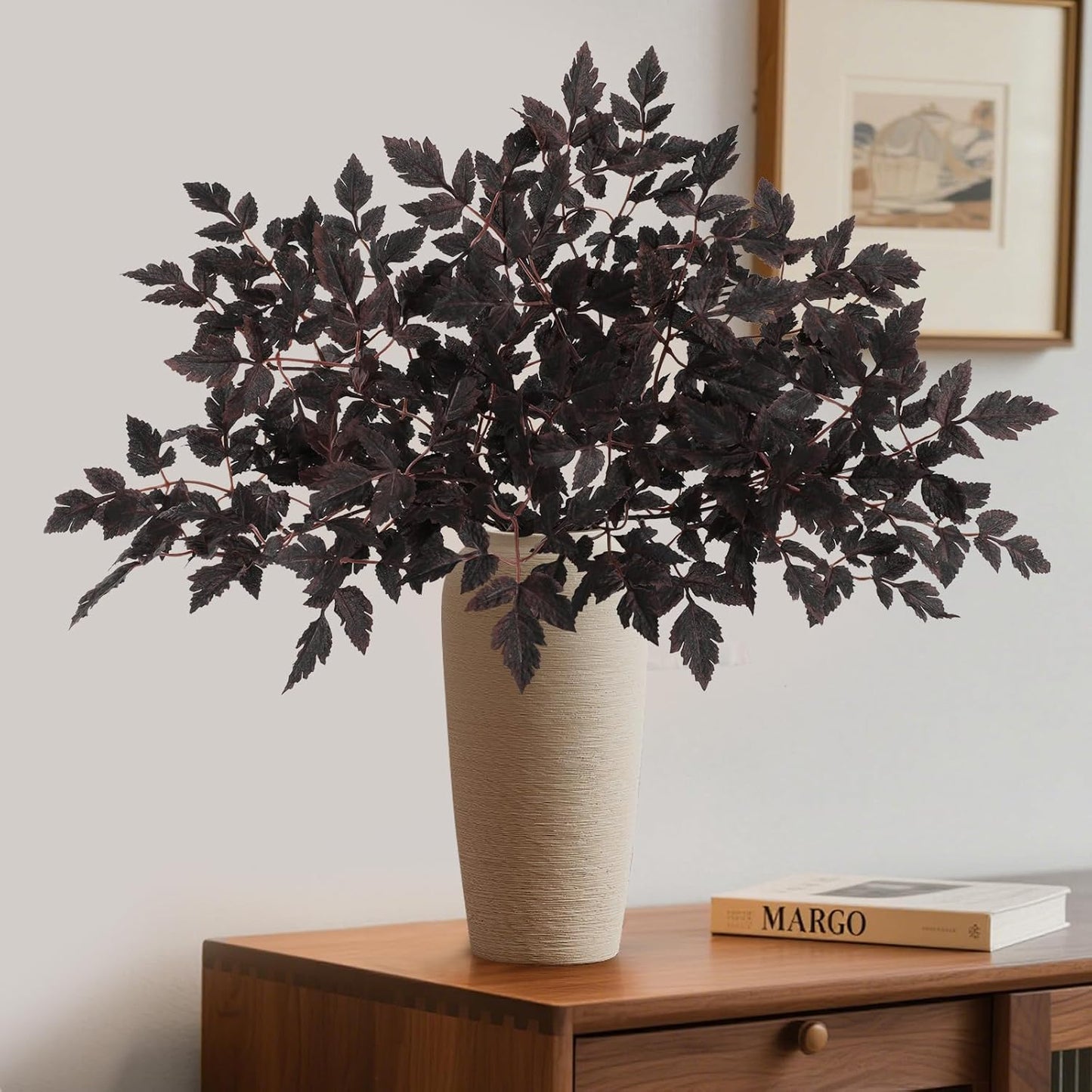 Fall Decor，Fall Stems,Artificial Cimicifuga Stems,6-Pack 32 Inch,Purple Fall Foliage Spray for Tall Vase,Farmhouse Thanksgiving Mantel Centerpiece Halloween Decor Arrangements