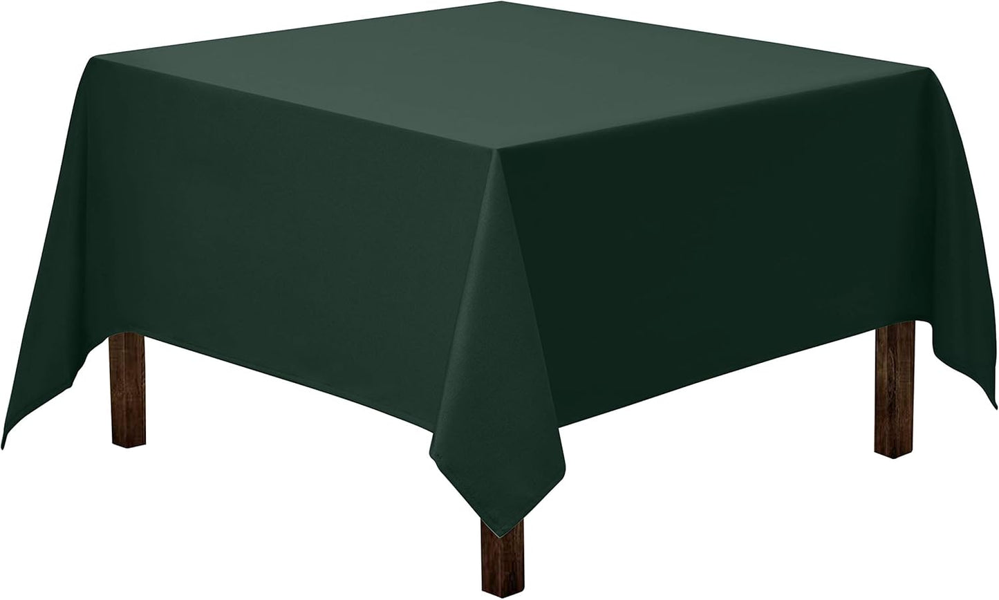 Gee Di Moda Square Tablecloth - 70 x 70 Inch Hunter Green Table Cloth for Medium Square or Round Tables - Heavy Duty Washable Fabric - for Buffet Table, Holiday Party, Dinner, Wedding & Baby Shower