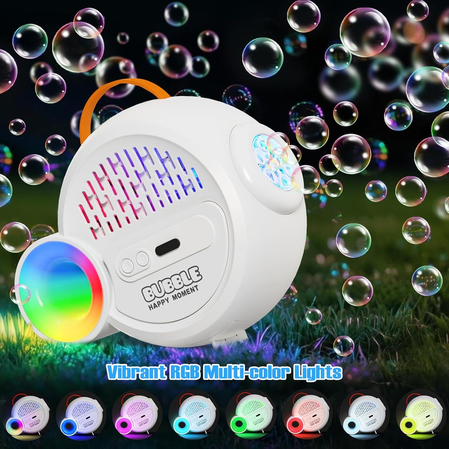 Bubble Machine for Kids Toddlers,Automatic Bubble Maker with RGB Light,Rechargeable Type-C Charge Bubble Blower,Bubble Toy for 3 4 5 6 7 Year Old Boy Girl,Outdoor Party Wedding Birthday Gifts