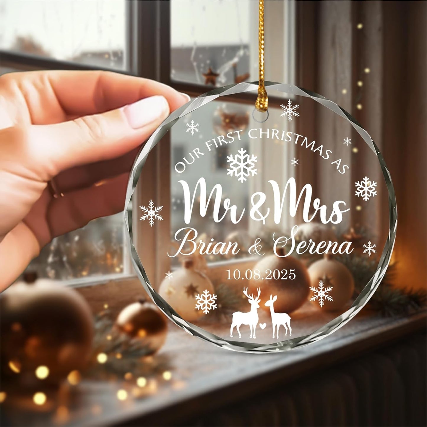 Personalized Our First Christmas As Mr Mrs Christmas Ornament - Ornaments Wedding Gifts For Couples Married - Wedding Gifts For Newlywed Couple, Bride And Groom, Bridal Shower Gift