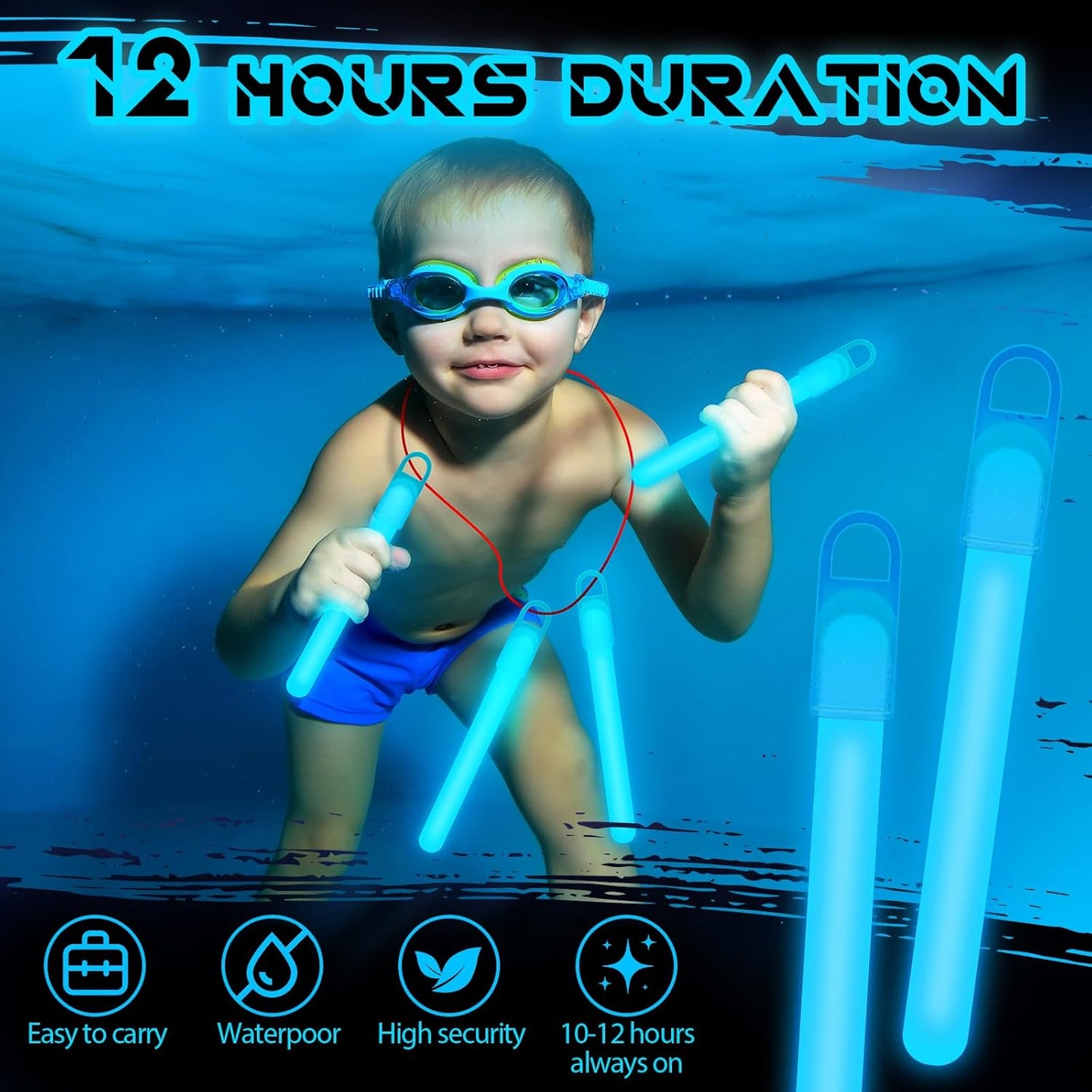 Lewtemi 4" or 6" 100 Pack Bright Glow Sticks Bulk, Glow in The Dark Party Supplies Birthday and Holidays Party Favors