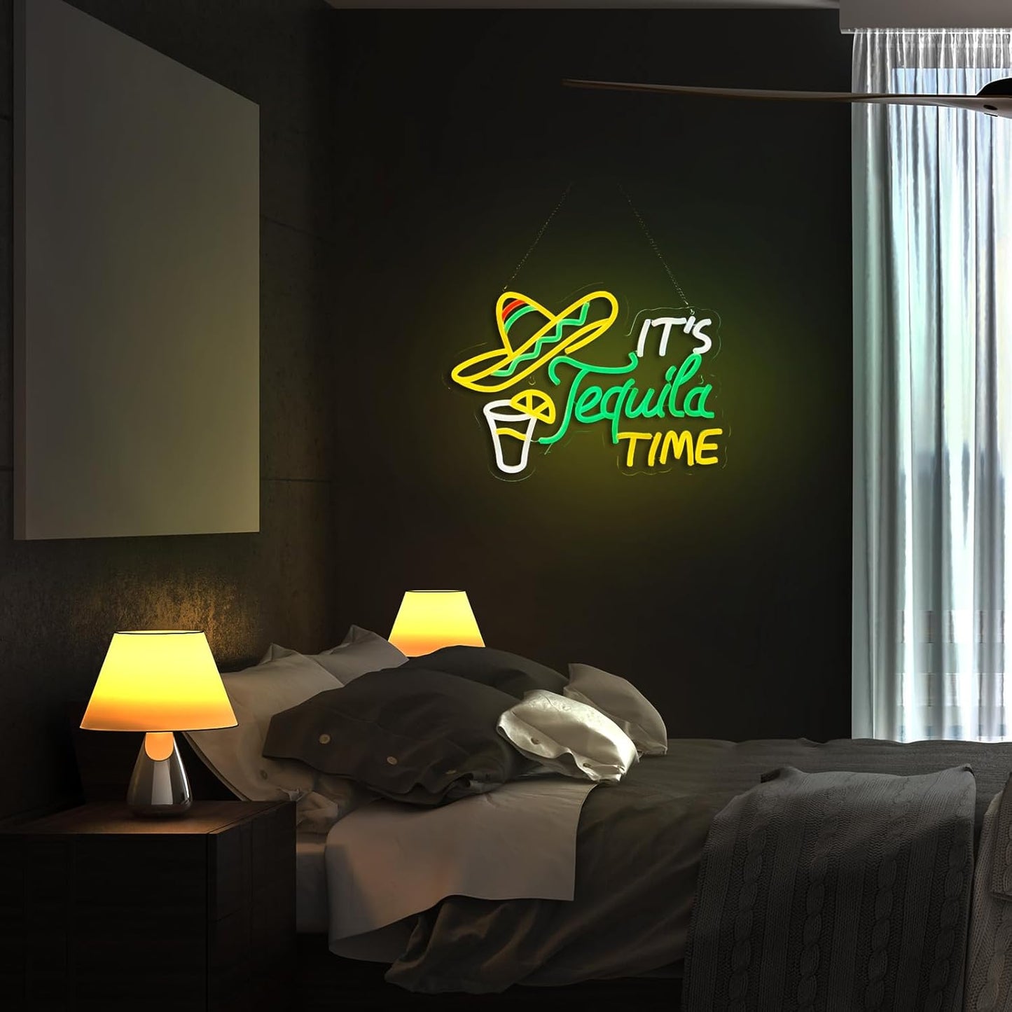 Tequila Neon Sign Mexican Tequila LED Neon Light USB Powered Dimmable Man Cave Cafe Bistro Club Party Beer Bar Restaurant Decor(16.3x11.2 Inch)